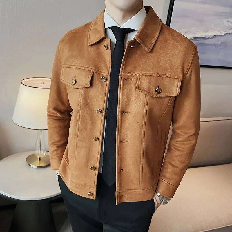 Leather British Style 2024 Autumn Winter Thickened Keep Warm Solid Casual Slimming Short Jacket Coats Men Clothing 250704