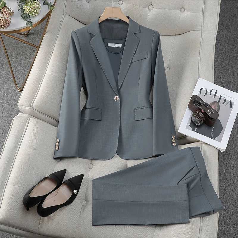 ZJYT One Button Blazer Pants Sets 2 Piece Outfit Womens Suit Conjuntos Femininos Elegantes New In Matching Sets Trousers Autumn X250704