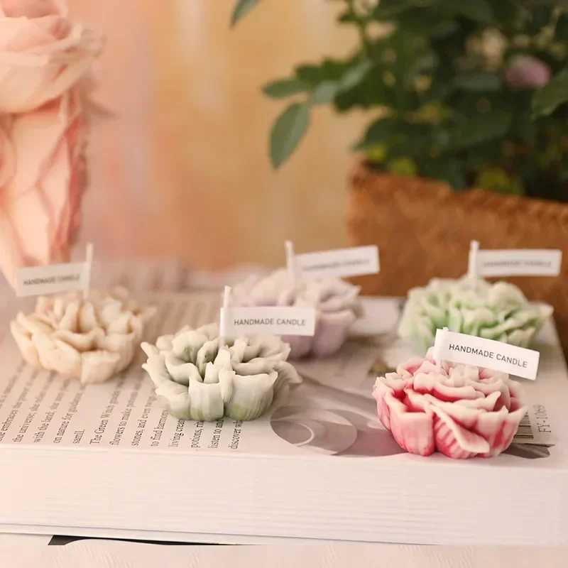 3D Carnation Flower Candle Home Decoration Wedding Bar Party Souvenirs Aromatherapy Candle Room Decor Ornament Gifts W250704