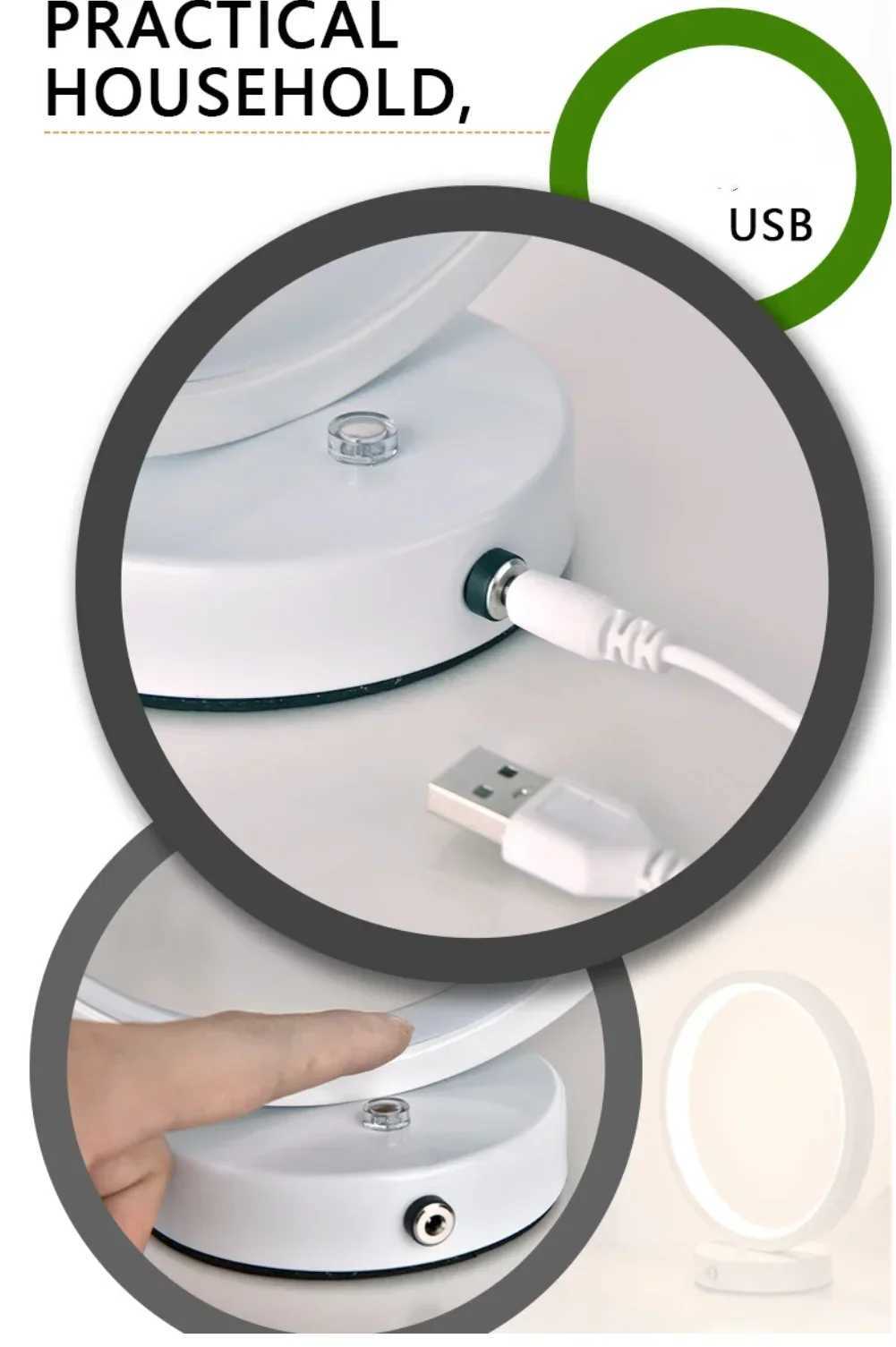 20CM LED Simple Circular Ring Table Lamp for Bedroom Bedside Living Room Restaurant Hotel Decorative Lamp Dimmable Round Night Light XJ250703