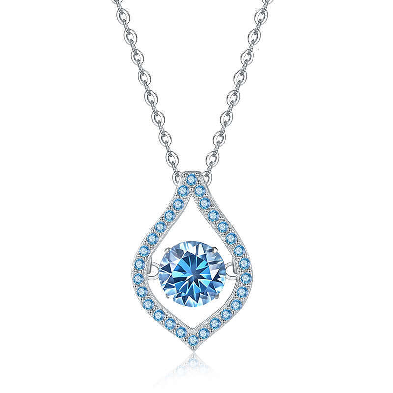 S925 Pure S925ier Dynamic Klein Korean VerS925ion Pendant D Color 1 caratS925 MoiS925S925anite Necklace for Women f12