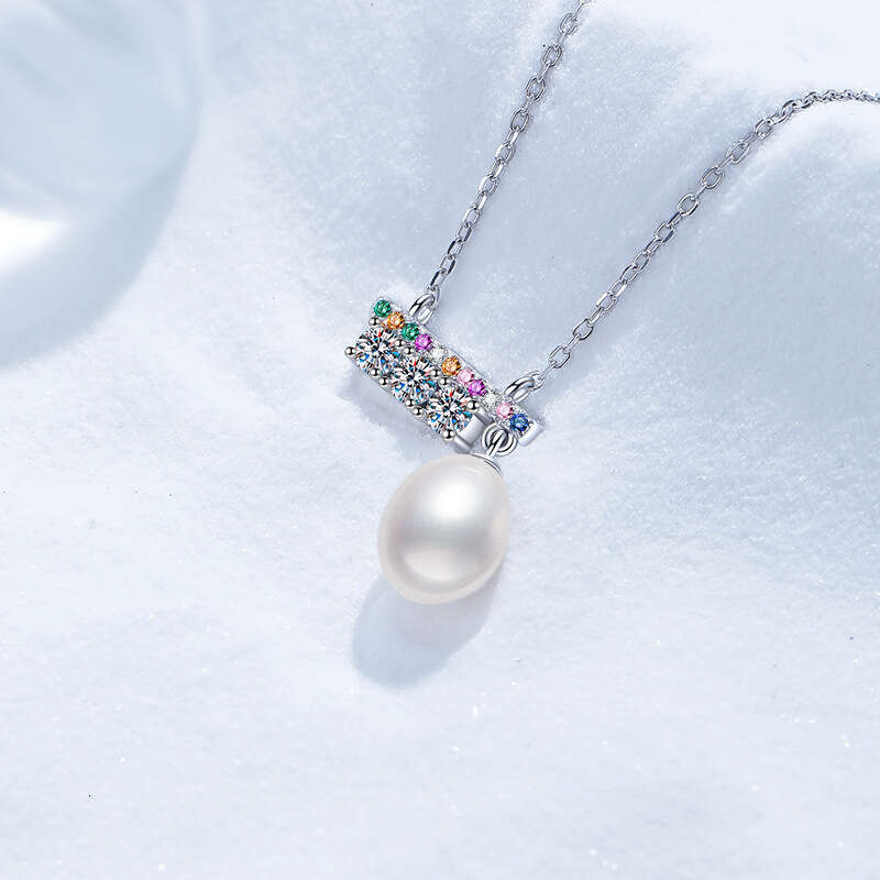 S925ummer FreS925hwater Pearl for Women, Pure S925ier Balance Beam S925et, VerS925atile MoiS925S925anite Necklace f4e