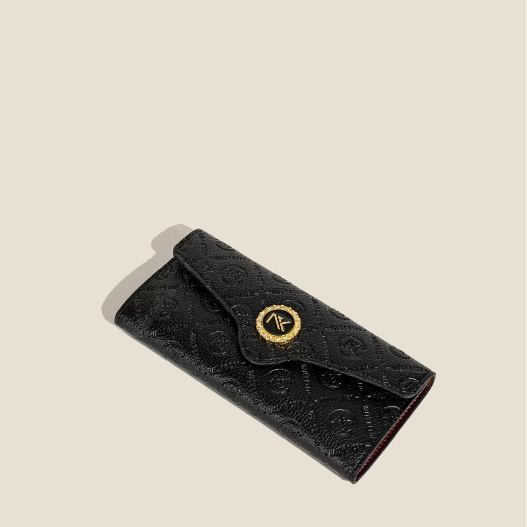 Free Shipping Designer Bag New Black Solid Color Chanel Style High-end Embossed Women's Wallet Multi-card Slot Coin Purse Fast Delivery