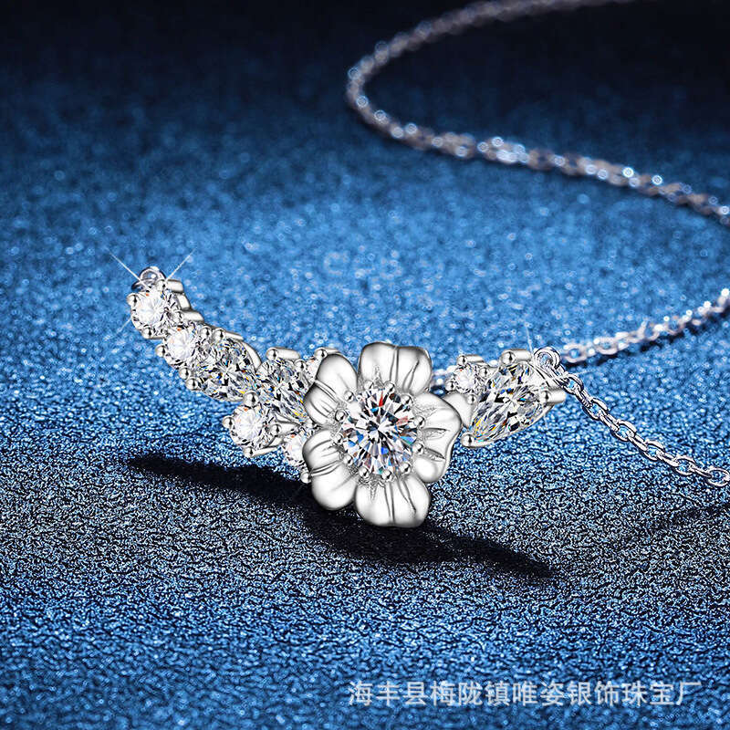 Rotating Necklace S925 S925ier S925imple S925miling Flower Pendant for Women MoiS925S925anite 0f9