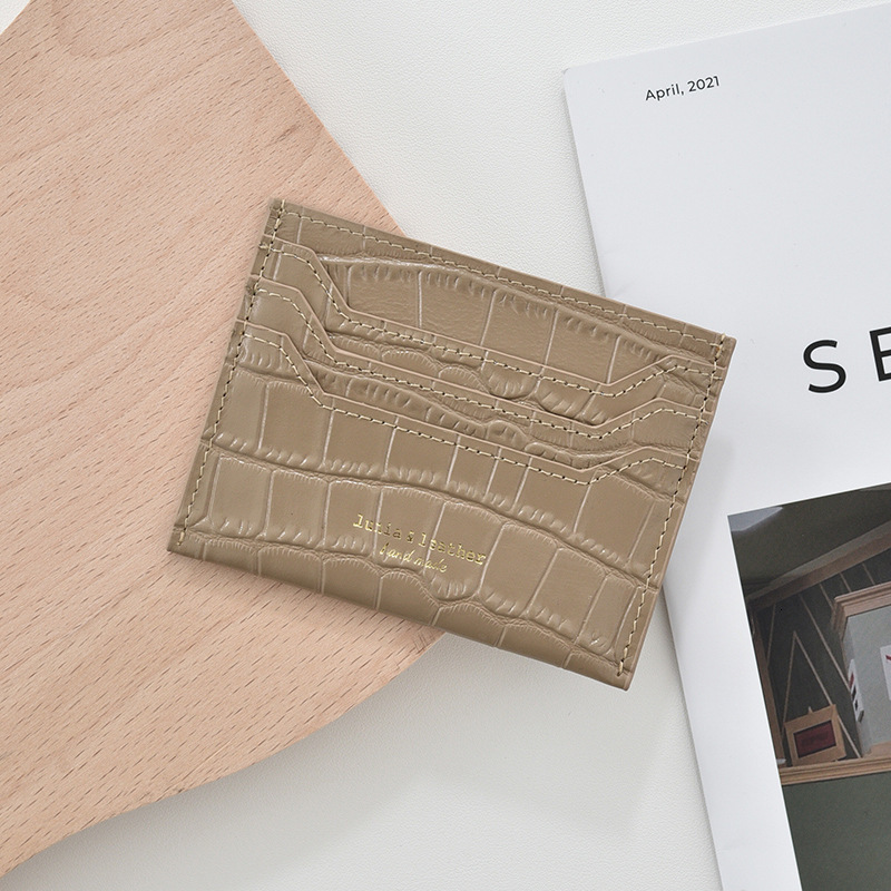 Free Shipping Designer Bag New High-end Ultra-thin One-piece Card Holder For Women Crocodile Pattern Genuine Leather Texture Driver's License Car