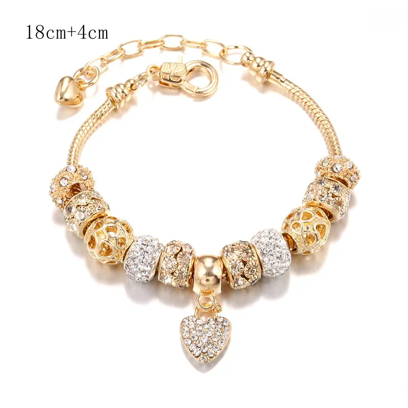 DIY Charm Bracelet with Large Hole Beads - Adjustable Length Alloy Jewelry