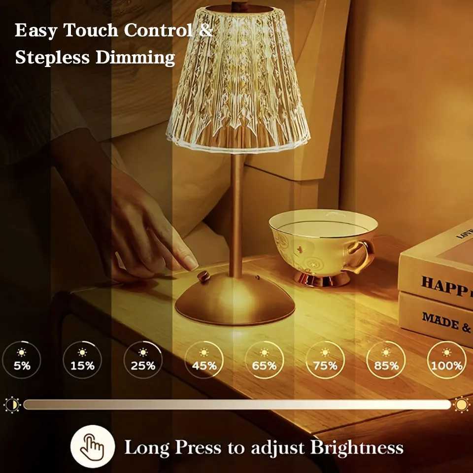Rechargeable Light LED Table Lamps Touch Desk Lamp Wireless Night Light Restaurant Bar Desktop Mood Lighting Bar Decoration XJ250703