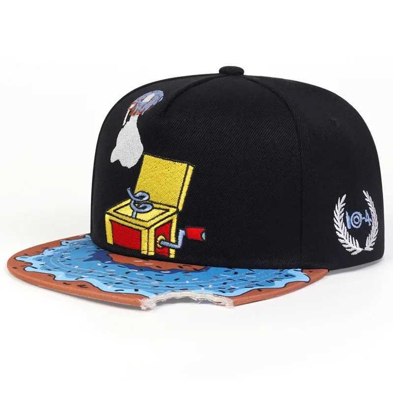 Cartoon Big E Cookie Bite Blue Snapback Hat Adts Outdoor Travel Adjustable Sun Baseball Sports cap Sunscreen Hat X250704