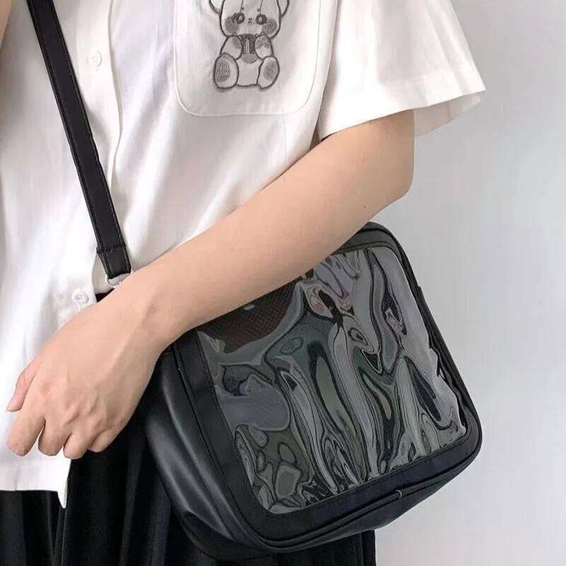 Apanese High School Girls Crossbody Bags PU JK Handbags Transparent Itabag Women New Bags Leather Shoulder Bag Bolso