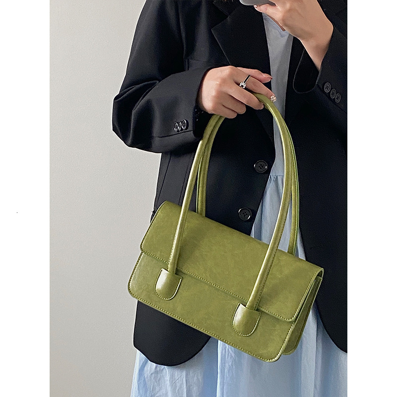 Designer Bag 2025 New PU Women's Bag Oil Wax Leather Shoulder Bag High-end Fashion Bean Green Armpit Bag Crossbody Bag Free Shipping For Women