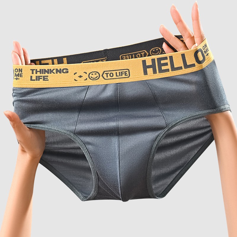 UpUns Contrast Color Mid Waist Mens Briefs Loose Fit Triangle Underwear Breathable Large Size Teen Boy Shorts Trendy Design Wholesale