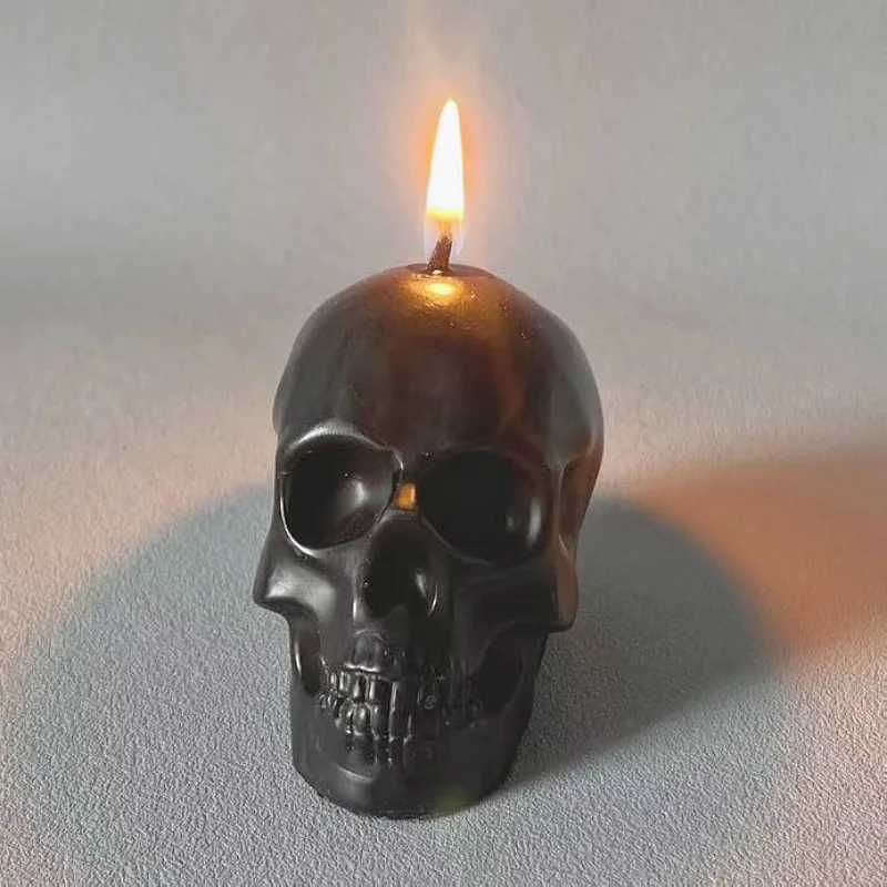 Black Skull Scented Candle 48 low temperature fun candle handmade smokeless soybean wax home fragrance decoration W250704
