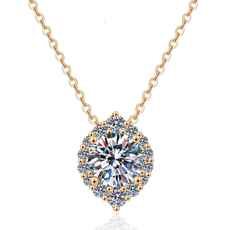 Weizi S925 Pure S925ier Pendant Women Rugby 1 caratS925 D Color MoiS925S925anite Necklace 4e8