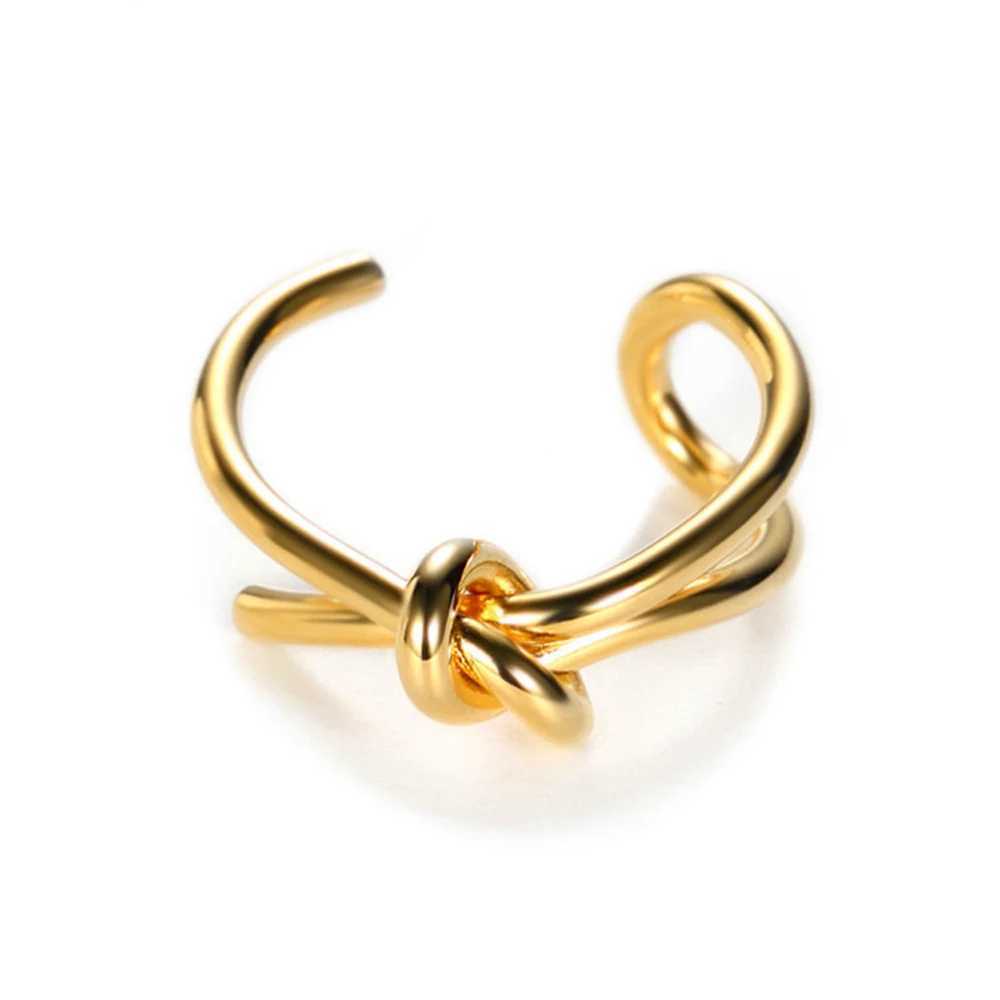 Creative Korean Girls Cool Women Trendy Finger Ring Party Accessories Knot Adjustable Open Ring Y250704