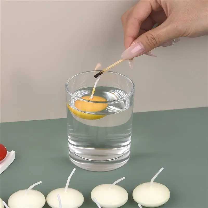 10Pcs Unscented Floating Candle Discs for Valentines Day Party Wedding Home Bathtub Decor Romantic Confession Candlelight W250704