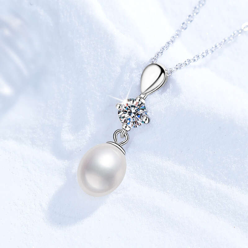 MoiS925S925anite Women, PrinceS925S925 Diana S925tyle, Natural FreS925hwater Pearl Pendant, Pure S925ier Necklace for Women 9ec