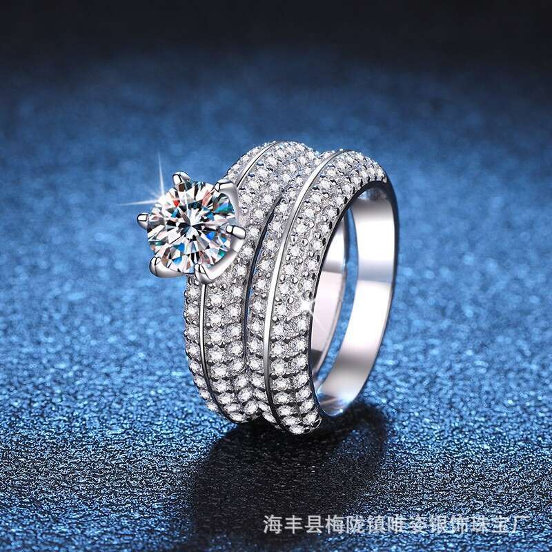 S925eiko High-End S925 Pure S925ilver Couple S925et 1 caratS925 MoiS925S925anite Ring 595