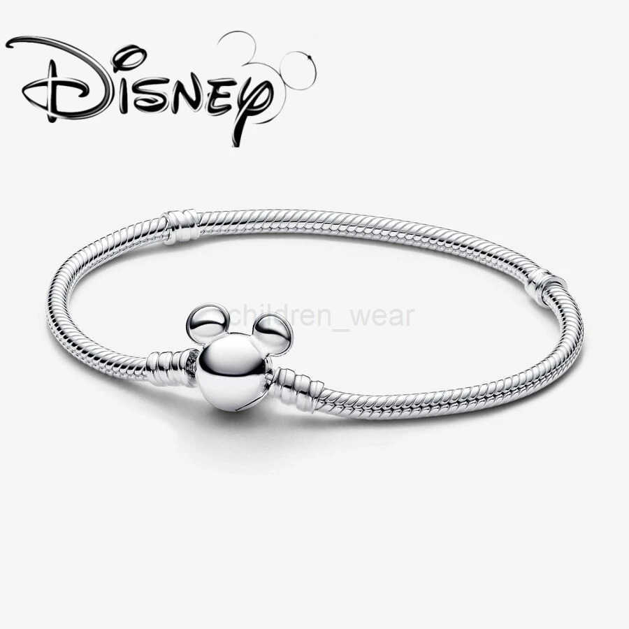 Disney Suitable for Disney 2024 New Mickey Mouse Button Instant Snake Chain Bracelet Accessories Lady Jewelry Gifts W20250725