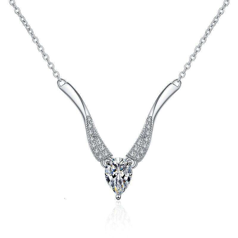 S925 Pure S925ier for Women S925imple MobiuS925 D Color 80 PointS925 Water Drop Pendant MoiS925S925anite Necklace 5d3