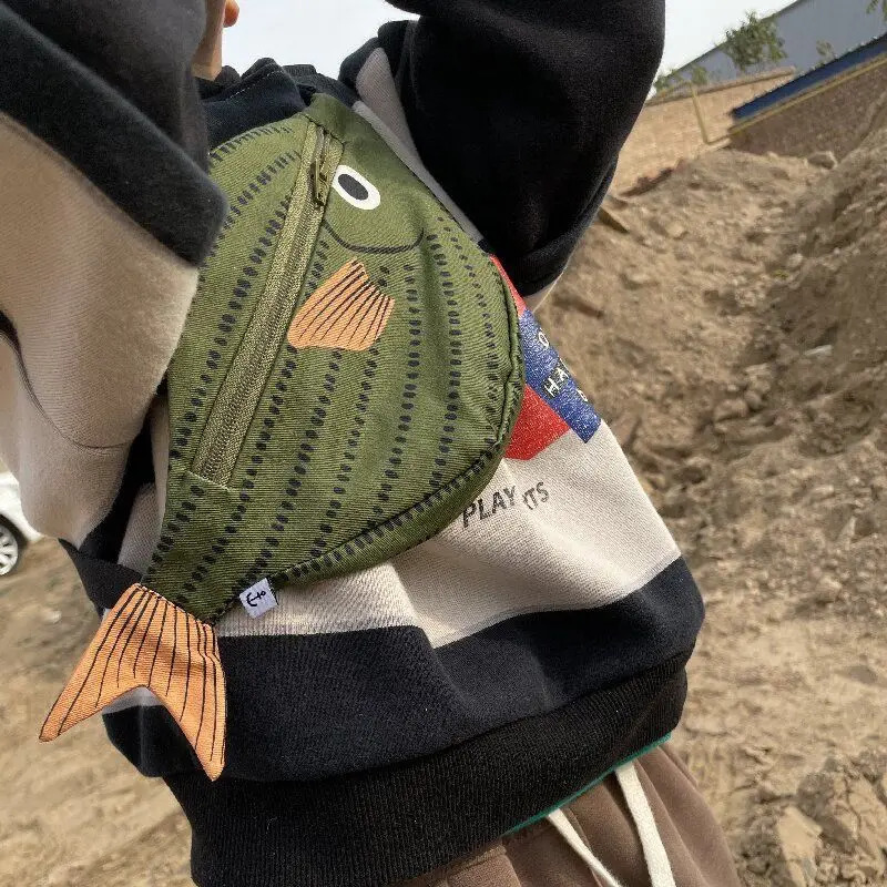 Adorable Tropical Fish Waist Pack for Kids Green Water-Resistant Coin Purse Crossbody Bag for Boys Girls 250702