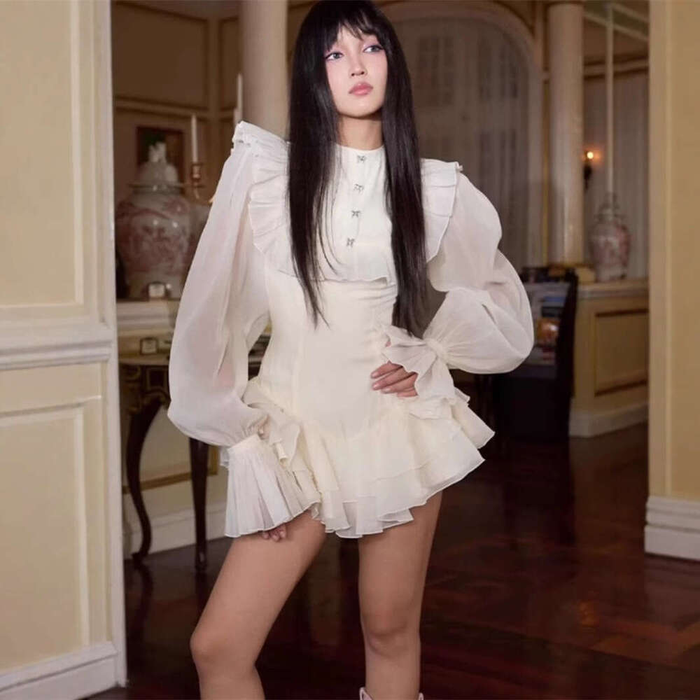 White Skirt Maxi Skirt Spring Vietnam Niche Design And Spicy Style Waist Cinching Short Maid Dress Sweet Cool Long Skirt