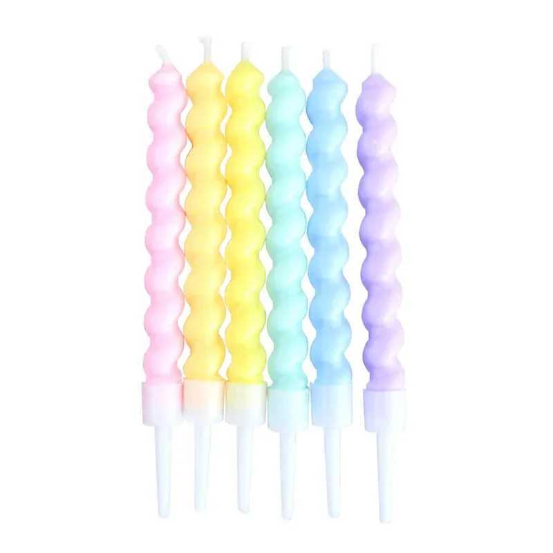 6Pcs Colorful Birthday Candles With Stand Star Heart Cake Candle for Baby Children Birthday Party Supplies Wedding Decor W250704