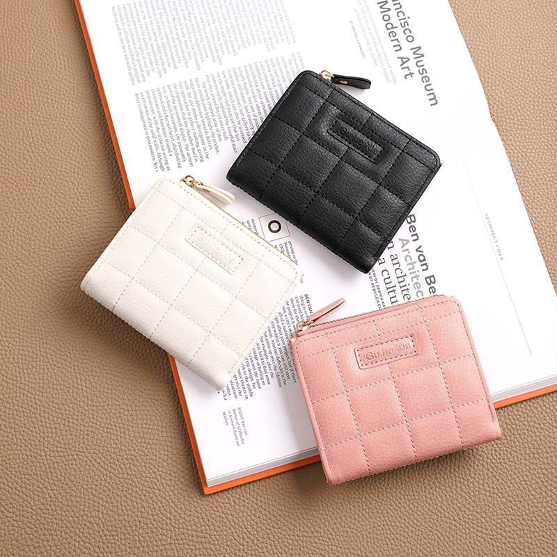 Free Shipping Designer Bag Korean Style High-end Women's Mini Wallet PU Zipper Cute Coin Purse Multi-compartment Card Holder Compact Portable