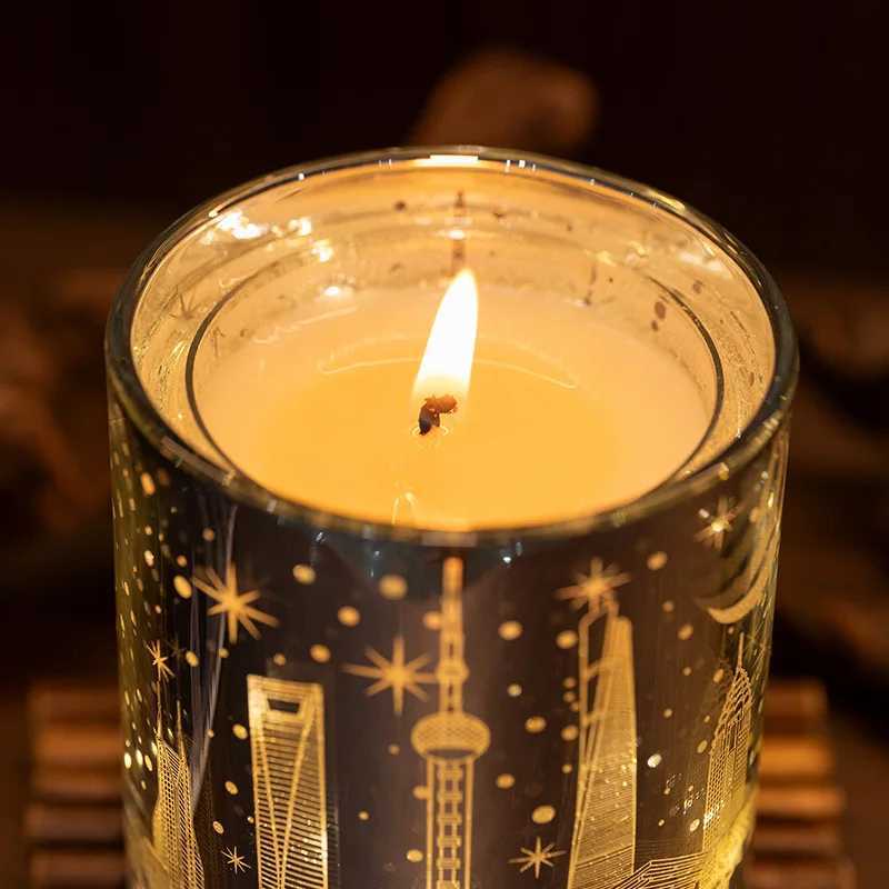 Smokeless Aromatherapy Fragrant Candles Soy Wax Creative Bedroom Decoration Electroplating Cup LED Votive Candle Cup Gift Box W250704