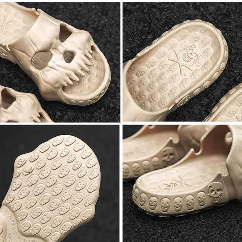 2K House Slippers Women Cloud Summer Soft Sandals Skull Flip Flops Men Male Demon Thick Flat Platform Non-Slip Home Slides Men W250704