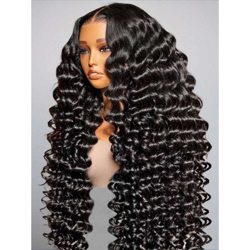Curly Loose Deep 13x4 360 Full Frontal Brazilian 250 Density Nature Wave 13x6 HD Lace Front Wig Human Hair