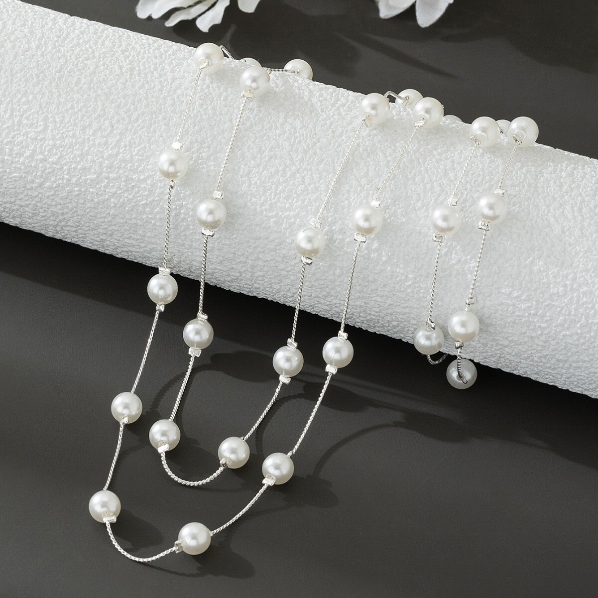 Jewelry Simple Geometric Thin Chain Round 2 Necklace Double Layer Bracelet Personality Light Style