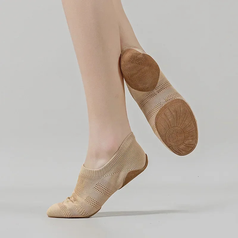 Women Jazz Latin Dance Shoes Ladies Ballroom Yoga Ballet Breathable Flying Mesh Flat Practice Modern Girls Sneakers 250628