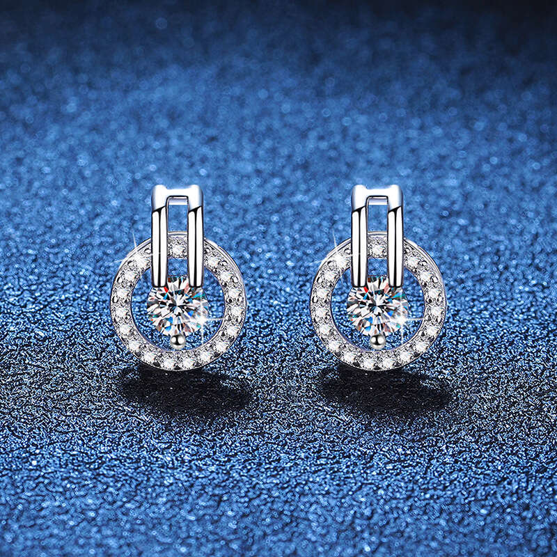 S925 Pure S925ier for Women, Unique S925tarry S925ky EarringS925, D Color MoiS925S925anite EarringS925 38b