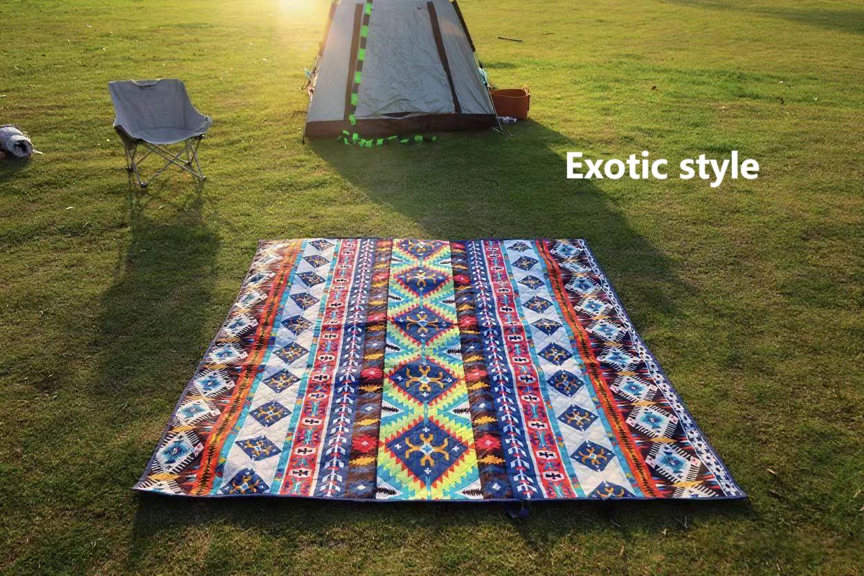 Camping picnic mat outdoor supplies portable thick more durable waterproof oxford cloth fun ground mat Exotic charm