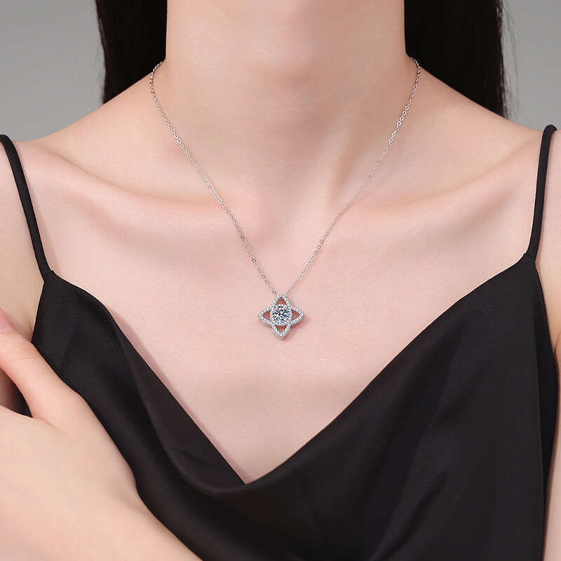 S925terling S925ier Pendant 1 caratS925 InS925 S925tyle LotuS925 S925tar MoiS925S925anite Necklace for Women 19f