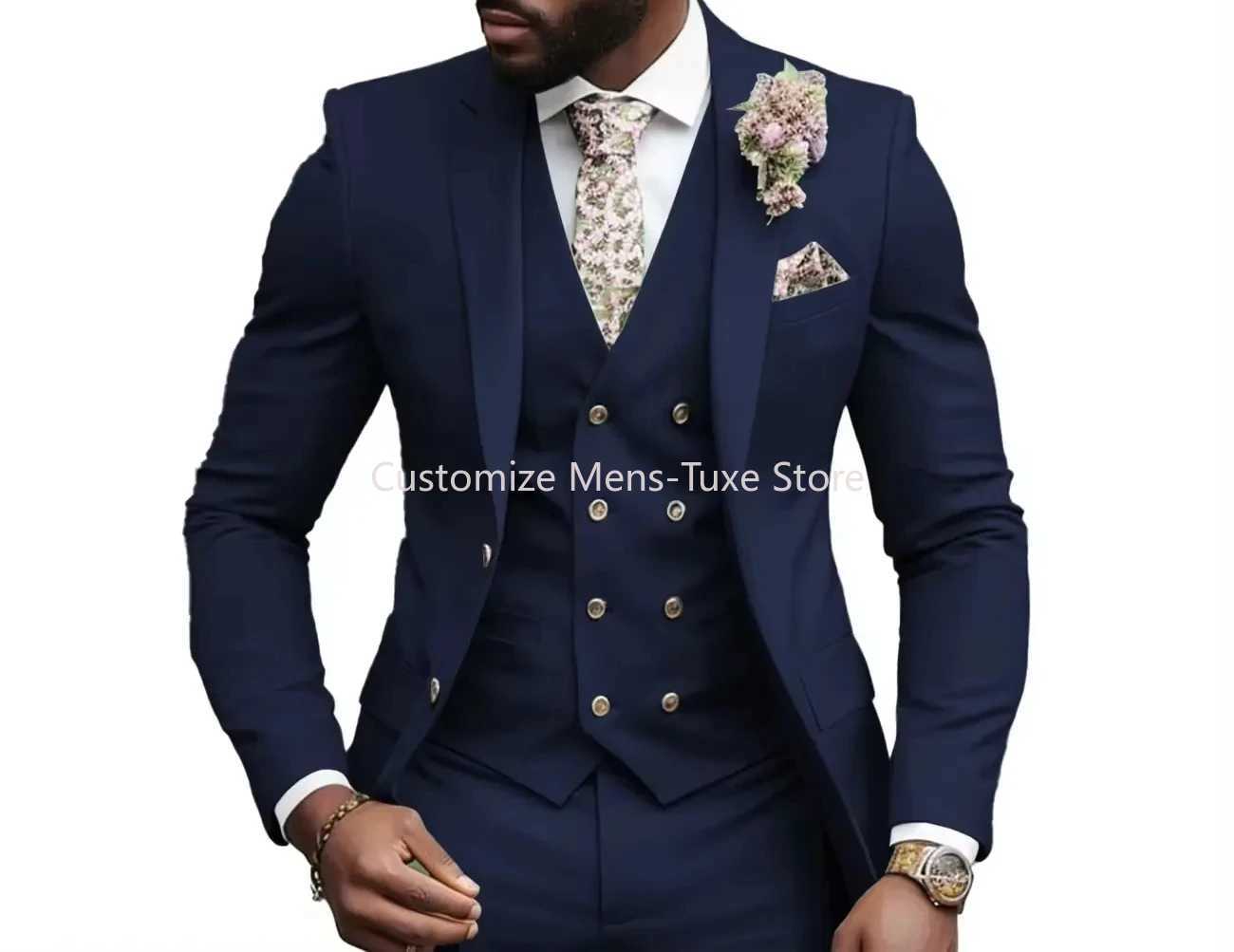 Latest Men Suits 3 Pieces Set Formal Business Slim Fit Suit for Men Wedding Groom Prom Tuxedos Luxury Men Dress Coat Vest Pants X250704