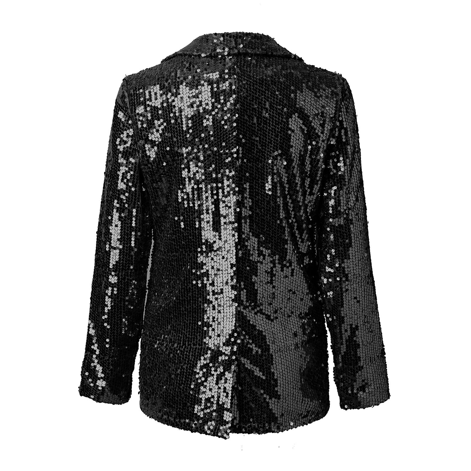 Women's Jackets Casual sequin top with multi colored sequins, long sleeved style suit jacket