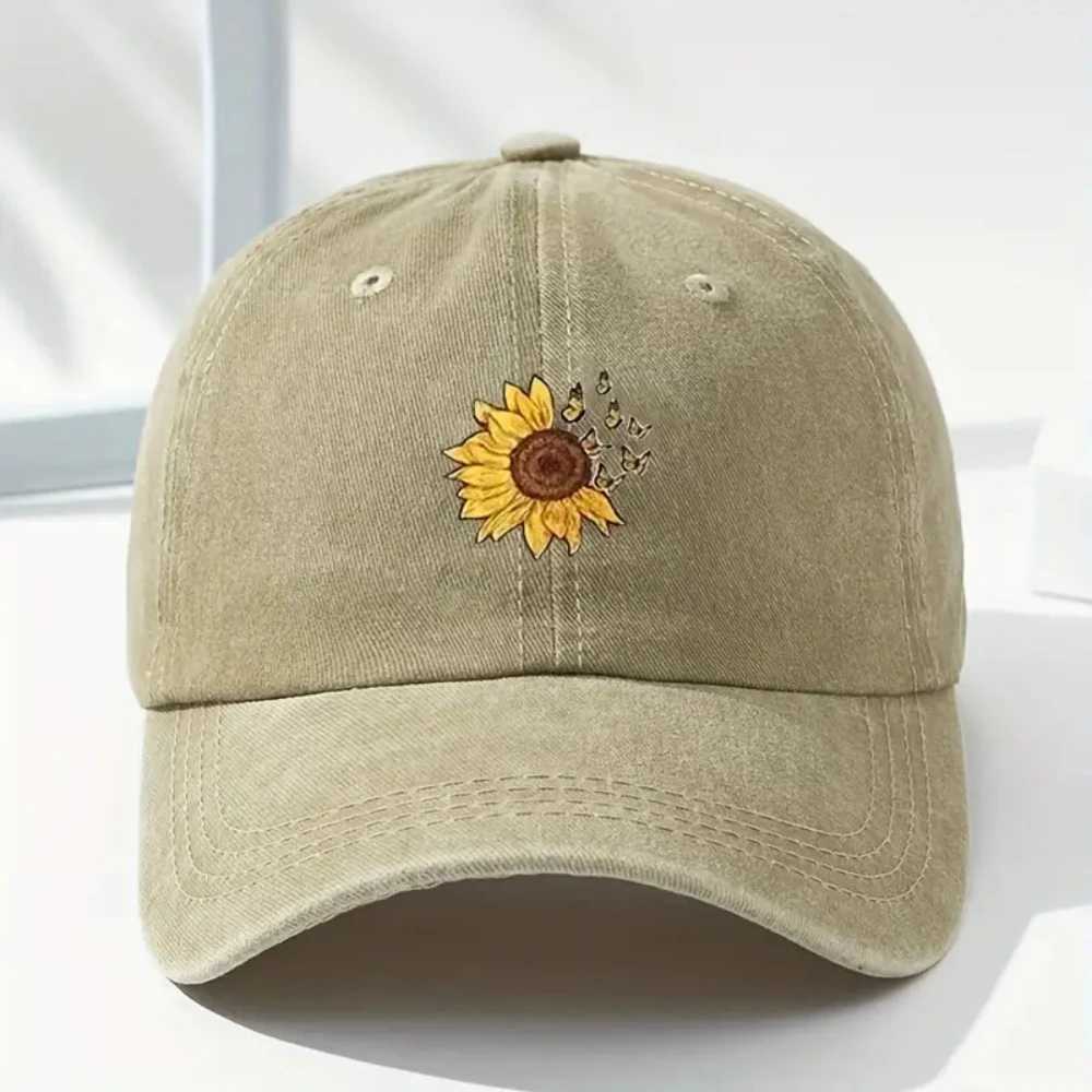 Flower Hat Washing Printing Sunshade Outdoor Cap Duck Tongue Cap Men Wens Solid Color Suower Denim Cap X250704