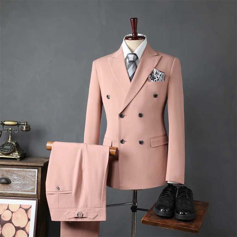 2025 Fashion Suit Set For Men Wedding Party Groomsman Elegant Slim Fit Blazer Pants Formal Banquet Business Outfits Two Pieces X250704