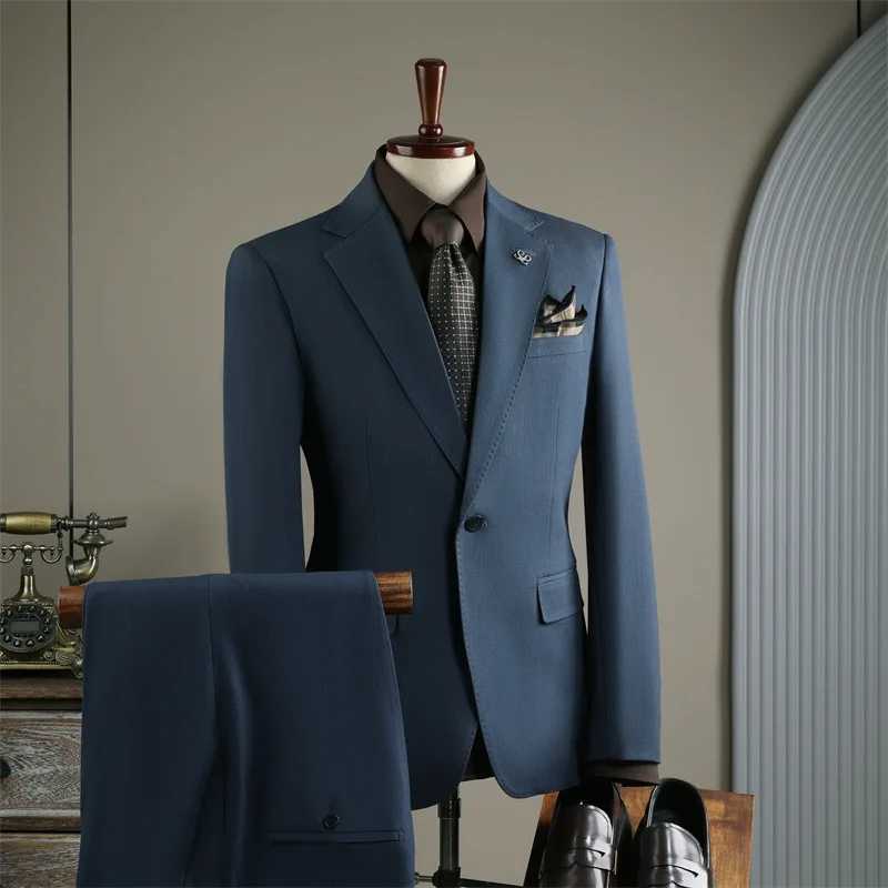 2025 Fashion Suit Set For Men Wedding Party Groomsman Elegant Slim Fit Blazer Pants Formal Banquet Business Outfits Two Pieces X250704