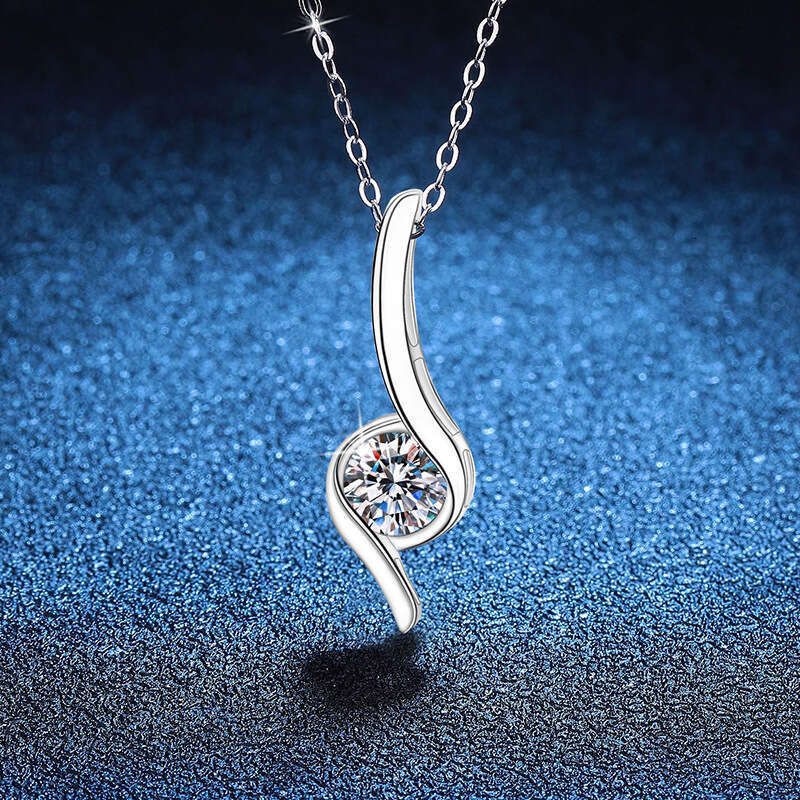 S925 Pure S925ier Pendant Light Korean S925tyle InS925 Wind D Color MoiS925S925anite Necklace 6cd