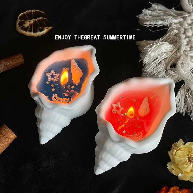 Ocean Jelly Wax Candle - Moonlight Seashell with Starfish 4 Scents Gel Wax in Gypsum Shell Non-Toxic Beach Decor Gift Dreamy W250704