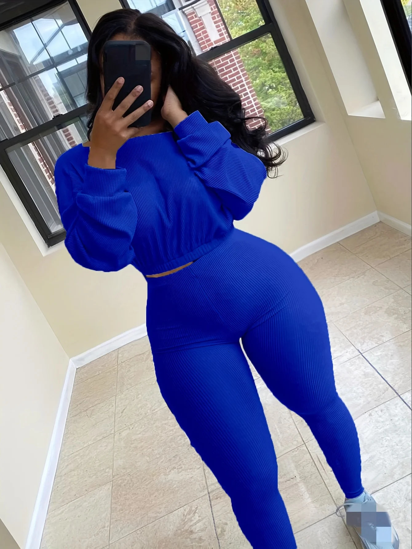 Letter Embroidery Women Two Piece Ribbed Tracksuits for Fall and Spring Long Sleeve Sweatshirt Skinny Pants Set 250704