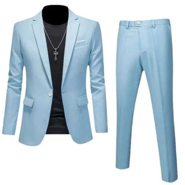Blazer Men Suits Cardigan Outerwear Single Breasted Solid Blazers with Zipper Fly Ankle Length Pants Business Summer Pockets X250704