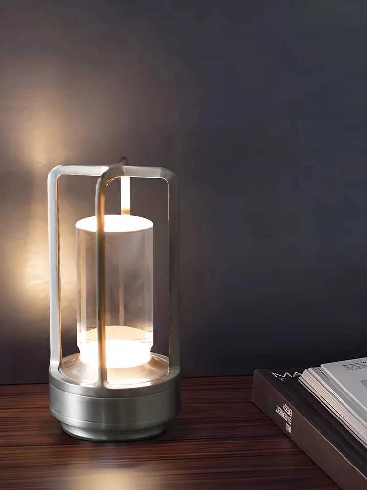 LED Touch Sensor vintage black gold silver Camping Table Lamp fixture rechargeable desktop night light restaurant bedroom decoration XJ250703