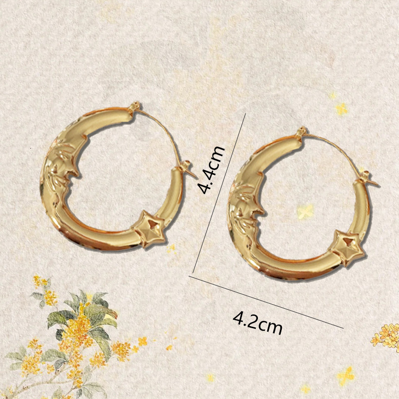 1 Pair Moon Curved Earrings Elegant Bohemian Style Design For Banquet Party