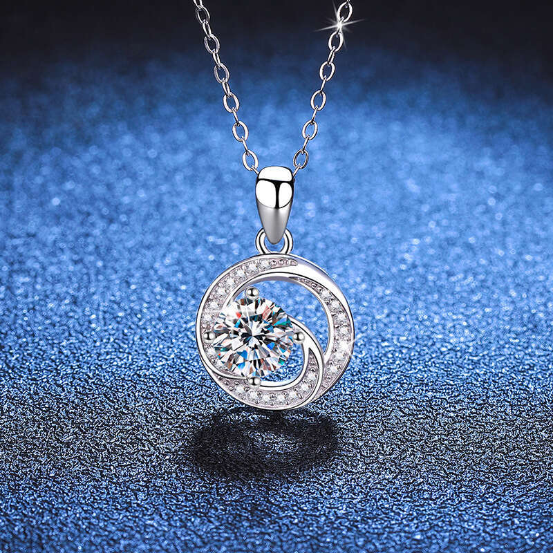 S925 Pure S925ier MobiuS925 Pendant 1 caratS925 Plated PT950 D Color MoiS925S925anite Necklace ccf