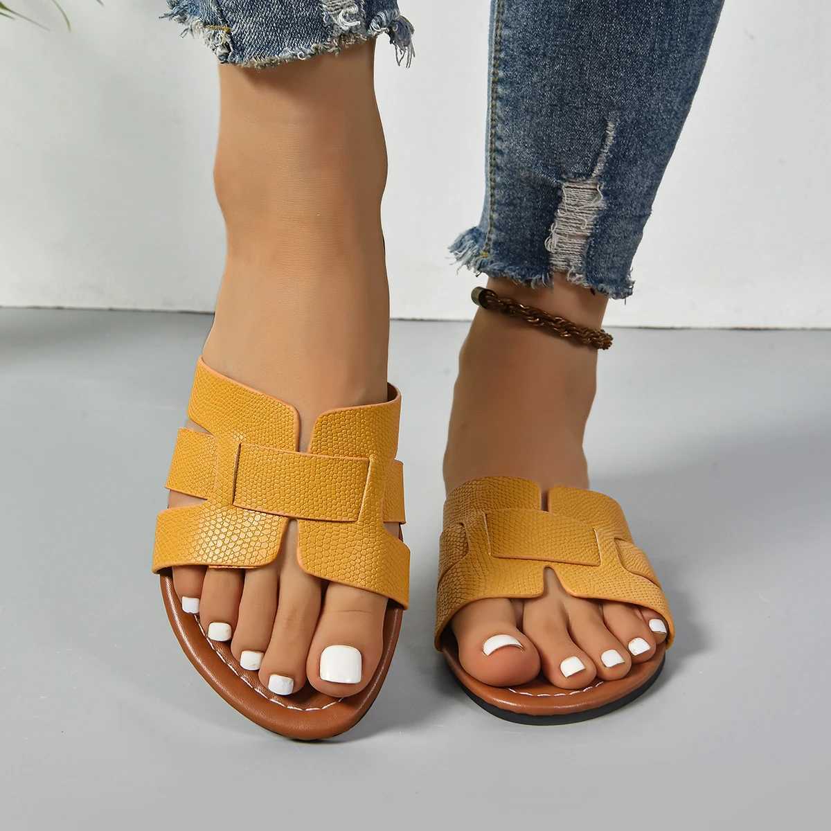 Sandals Shoes Women Summer Beach Womens Open Toe Sandals Women Shoe Non-Slip Walking Shoes Slides Footwear Female Slippers W250704