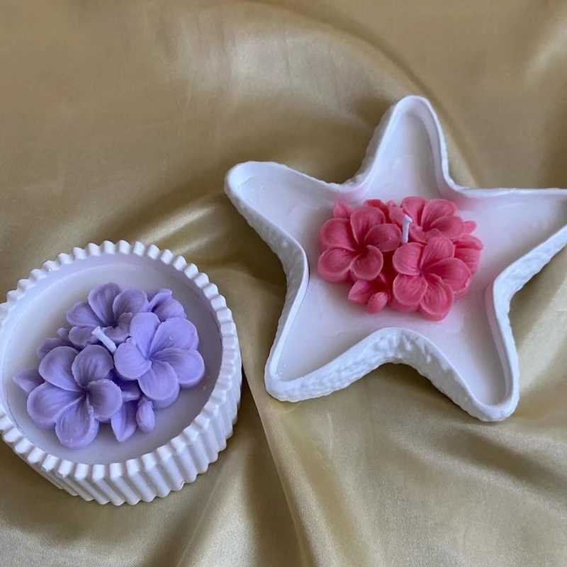10pcs Aromatherapy Candle Diffuser Stones Plaster Handmade Soap Petal Resin Crafts and Home Decoration Flower Silicone Mold W250704