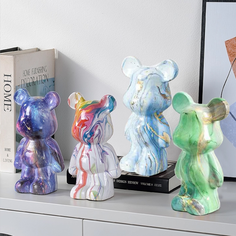 Water Transfer Fluid Cartoon Bear - 50CM Desk Ornament & Piggy Bank for Home Decoration